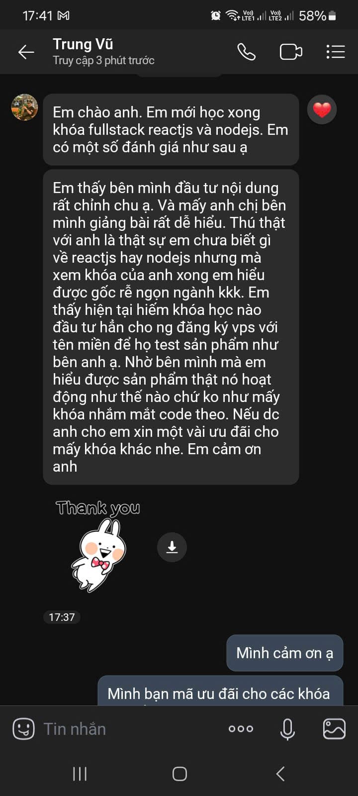 Đánh giá học viên 1