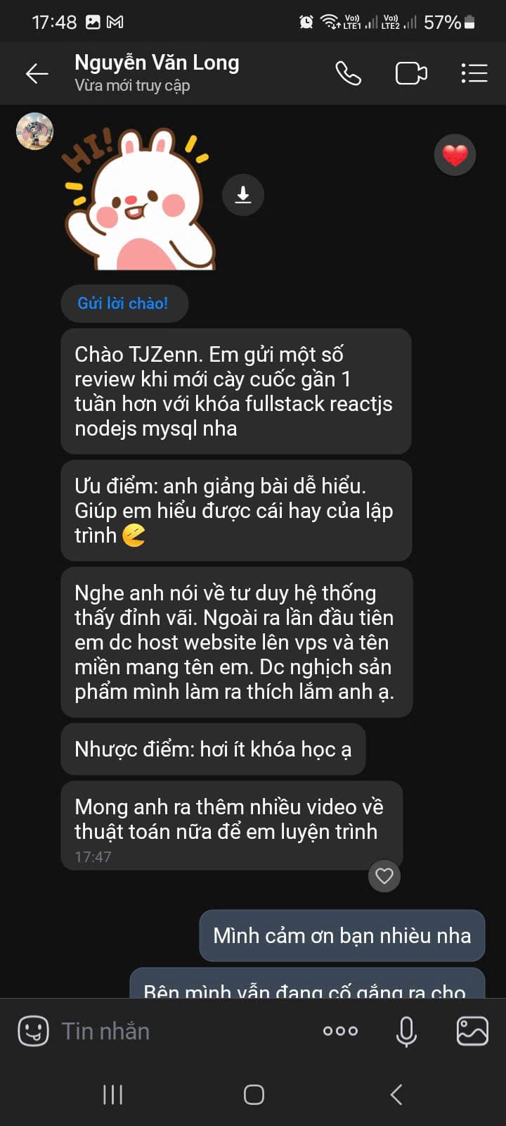 Đánh giá học viên 7